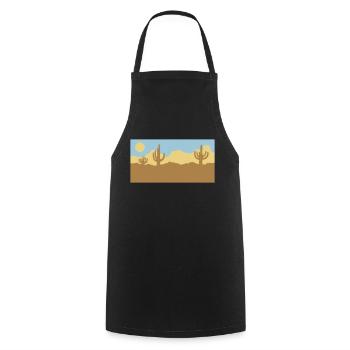 Desert Landscape Silhouette Skyline - Cooking Apron - black - Front - AI Model Male 185 dark (185cm)