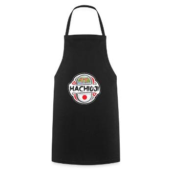 Hachioji Japon Drapeau Badge Souvenir de Voyage Timbre - Tablier de cuisine - noir - Devant - AI Model Male 185 dark (185cm)