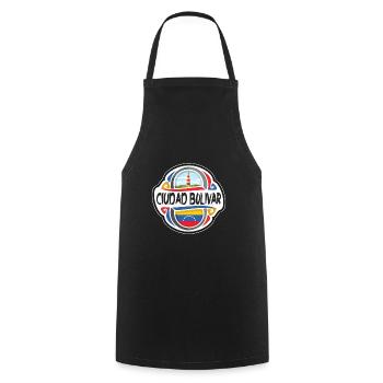 Ciudad Bolivar Venezuela Drapeau Souvenir de Voyage Badg - Tablier de cuisine - noir - Devant - AI Model Male 185 dark (185cm)