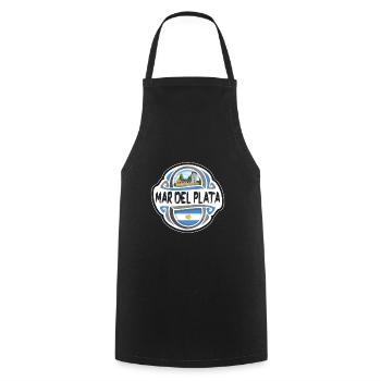 Mar del Plata Argentine Drapeau Voyage Souvenir Badge - Tablier de cuisine - noir - Devant - AI Model Male 185 dark (185cm)