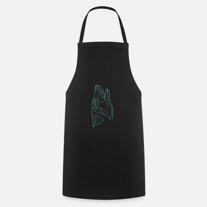 Tête de loup one line - Tablier de cuisine - noir