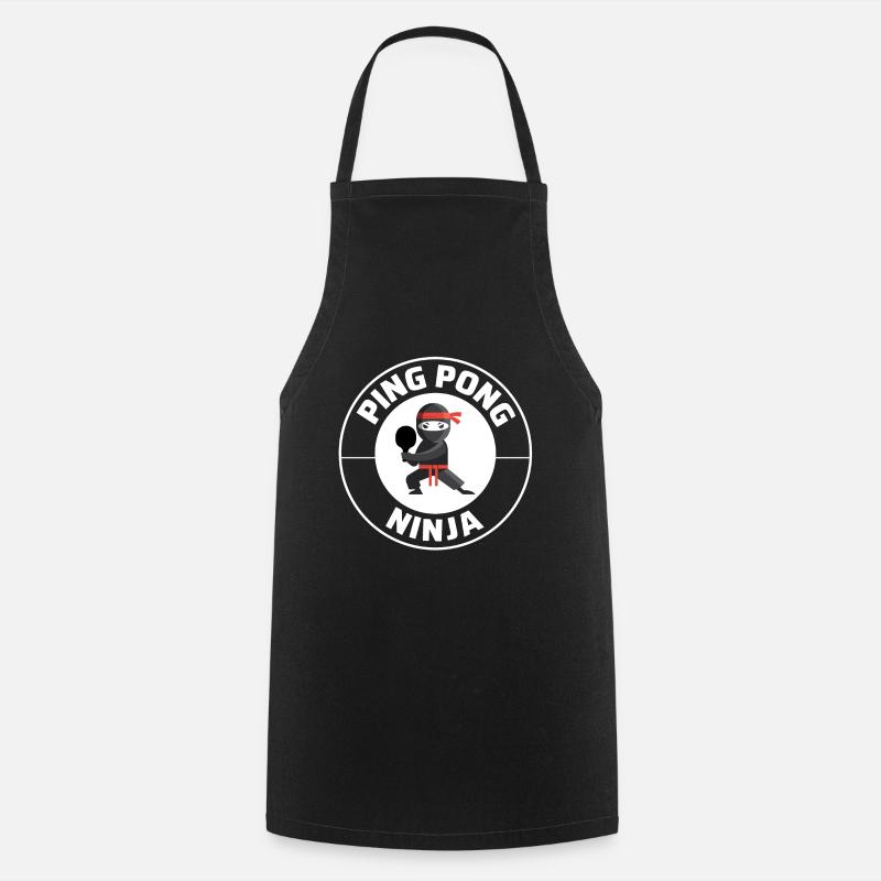Ping Pong Master Tennis de Table Ninja Warrior Drôle - Tablier de cuisine - noir