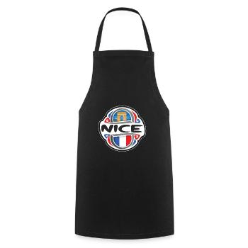 Nice France Flag Badge Travel Souvenir Stamp - Cooking Apron - black - Front - AI Model Male 185 dark (185cm)