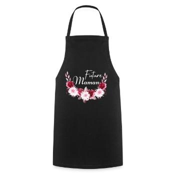 future maman idée cadeau - Tablier de cuisine - noir - Devant - AI Model Male 185 dark (185cm)