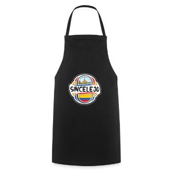Sincelejo Colombie Drapeau Voyage Souvenir Badge Stam - Tablier de cuisine - noir - Devant - AI Model Male 185 dark (185cm)