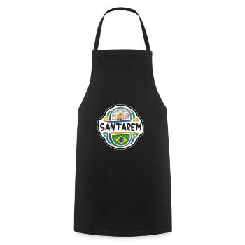 Santarem Brésil Drapeau Badge Voyage Souvenir Timbre - Tablier de cuisine - noir - Devant - AI Model Male 185 dark (185cm)