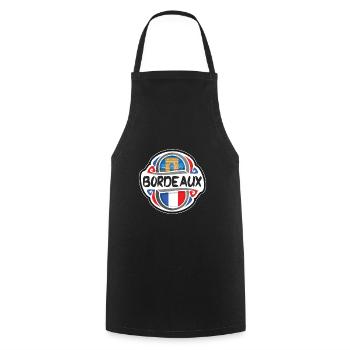 Bordeaux France Drapeau Badge Souvenir de Voyage Timbre Souvenir - Tablier de cuisine - noir - Devant - AI Model Male 185 dark (185cm)