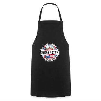 Jersey City USA Drapeau des États-Unis Souvenir de voyage - Tablier de cuisine - noir - Devant - AI Model Male 185 dark (185cm)
