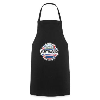 Nonthaburi Thailand Flag Travel Souvenir Badge Sta - Cooking Apron - black - Front - AI Model Male 185 dark (185cm)
