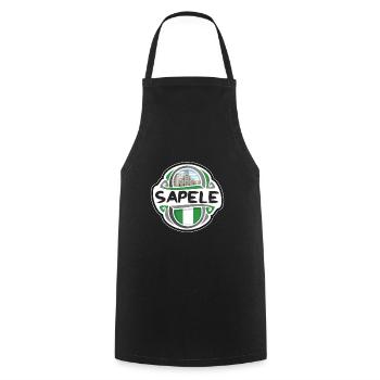 Sapele Nigeria Flag Badge Souvenir de Voyage - Tablier de cuisine - noir - Devant - AI Model Male 185 dark (185cm)