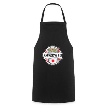 Shibuya ku Japon Drapeau Badge Souvenir de Voyage Timbre Souvenir - Tablier de cuisine - noir - Devant - AI Model Male 185 dark (185cm)