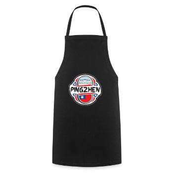 Pingzhen Taiwan Flag Badge Travel Souvenir Stamp - Cooking Apron - black - Front - AI Model Male 185 dark (185cm)