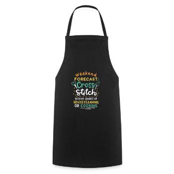 Weekend Forecast Cross Stitch - Cooking Apron - black - Front - AI Model Male 185 dark (185cm)