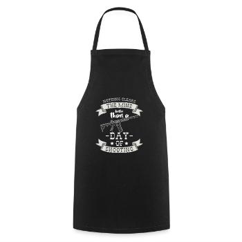 Weapon Shot Gun Owner Shooting - Cooking Apron - black - Front - AI Model Male 185 dark (185cm)