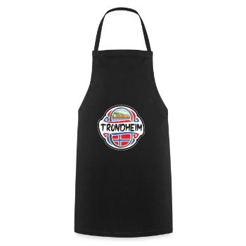 Trondheim Norway Flag Badge Travel Souvenir Stamp - Cooking Apron - black - Front - AI Model Male 185 dark (185cm)