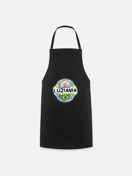 Luziania Brésil Drapeau Badge Souvenir de Voyage Timbre Souvenir - Tablier de cuisine - noir
