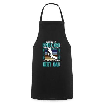 Idée cadeau Père Fils Célibataire Enfants - Tablier de cuisine - noir - Devant - AI Model Male 185 dark (185cm)