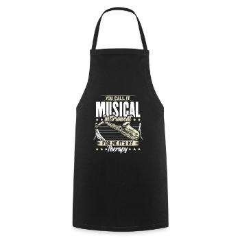 Saxophone Orchestra Musique Idée Cadeau - Tablier de cuisine - noir - Devant - AI Model Male 185 dark (185cm)