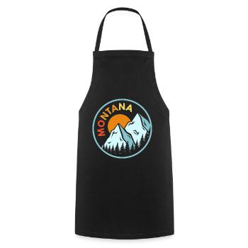 Sunset Montana Design für stolze Montaner - Kochschürze - Schwarz - Vorne - AI Model Male 185 dark (185cm)