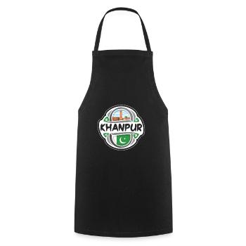Khanpur Pakistan Drapeau Badge Voyage Souvenir Timbre - Tablier de cuisine - noir - Devant - AI Model Male 185 dark (185cm)