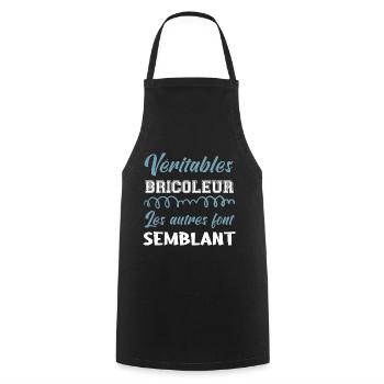 Véritable bricoleur niveau - Tablier de cuisine - noir - Devant - AI Model Male 185 dark (185cm)