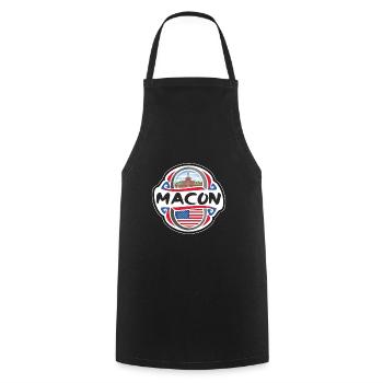 Macon USA Drapeau des États-Unis Badge souvenir de voyage - Tablier de cuisine - noir - Devant - AI Model Male 185 dark (185cm)