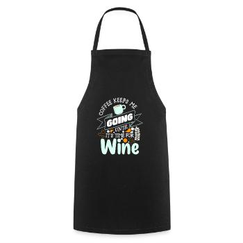 Coffee Cup Early Riser Drink - Cooking Apron - black - Front - AI Model Male 185 dark (185cm)