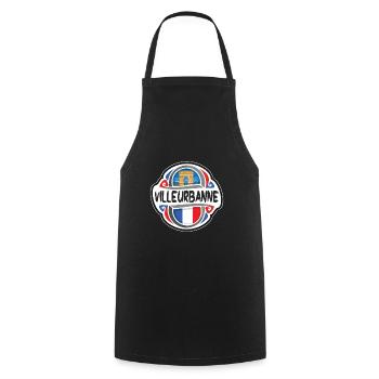 Villeurbanne France Flag Travel Souvenir Badge Sta - Cooking Apron - black - Front - AI Model Male 185 dark (185cm)