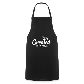 Christian Design Created with a Purpose - Cooking Apron - black - Front - AI Model Male 185 dark (185cm)