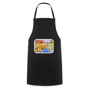 Strasbourg France Watercolor Sketch Drawn Illustra - Cooking Apron - black - Front - AI Model Male 185 dark (185cm)