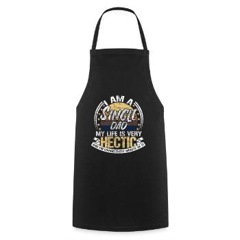 Famille monoparentale Père Fils - Tablier de cuisine - noir - Devant - AI Model Male 185 dark (185cm)