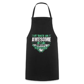 Single Father Dad Gift - Cooking Apron - black - Front - AI Model Male 185 dark (185cm)