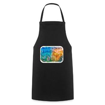 Norvège Aquarelle Esquisse Dessinée à la main Illustration - Tablier de cuisine - noir - Devant - AI Model Male 185 dark (185cm)