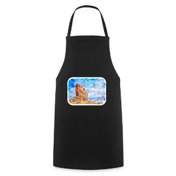Arizona USA Aquarelle Dessin Dessin Illustration - Tablier de cuisine - noir - Devant - AI Model Male 185 dark (185cm)