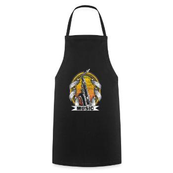 Saxophone Saxophoniste Musique Idée Cadeau - Tablier de cuisine - noir - Devant - AI Model Male 185 dark (185cm)
