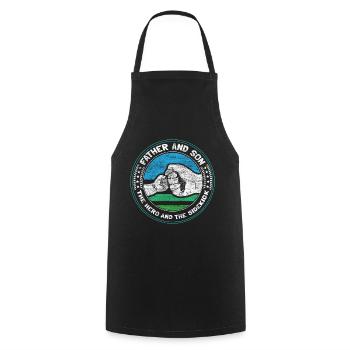 Père Fils Naissance Famille Cadeau - Tablier de cuisine - noir - Devant - AI Model Male 185 dark (185cm)