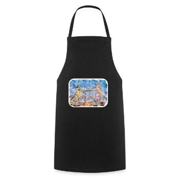 Uk Landmark Watercolor Sketch Painting Illustratio - Cooking Apron - black - Front - AI Model Male 185 dark (185cm)