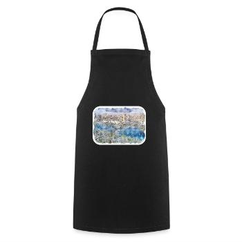 Le Caire Egypte Aquarelle Esquisse Dessinée Illustration - Tablier de cuisine - noir - Devant - AI Model Male 185 dark (185cm)