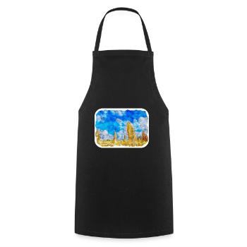Australie Aquarelle Esquisse Dessinée à la Main Peinture - Tablier de cuisine - noir - Devant - AI Model Male 185 dark (185cm)