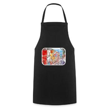 San Miguel De Allende Mexico Watercolor Sketch Dra - Cooking Apron - black - Front - AI Model Male 185 dark (185cm)