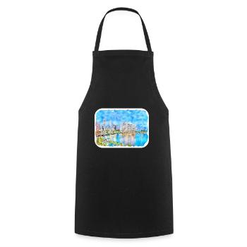 Florida USA Watercolor Sketch Drawn Illustration - Cooking Apron - black - Front - AI Model Male 185 dark (185cm)