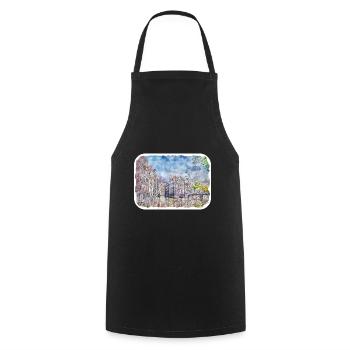 Pays-Bas Aquarelle Esquisse Dessinée Illustration - Tablier de cuisine - noir - Devant - AI Model Male 185 dark (185cm)