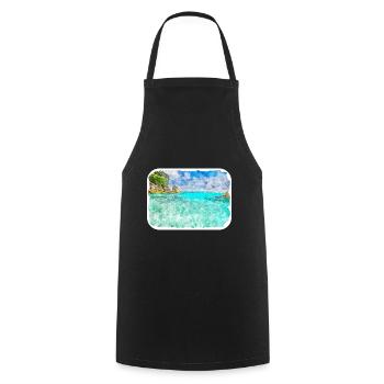 Thaïlande Aquarelle Esquisse Dessinée à la Main Illustration - Tablier de cuisine - noir - Devant - AI Model Male 185 dark (185cm)