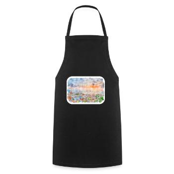 Mexique Aquarelle Esquisse Dessinée à la main Illustration - Tablier de cuisine - noir - Devant - AI Model Male 185 dark (185cm)