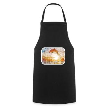 Florida USA Watercolor Sketch Painting Illustratio - Cooking Apron - black - Front - AI Model Male 185 dark (185cm)
