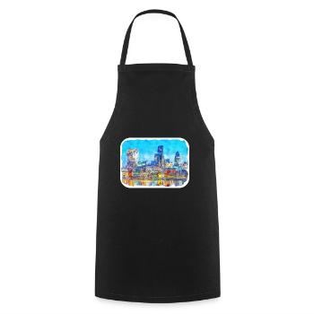 Uk Landmark Watercolor Sketch Painting Illustratio - Cooking Apron - black - Front - AI Model Male 185 dark (185cm)