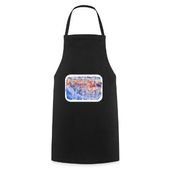 Slovakia Landmark Watercolor Sketch Illustration - Cooking Apron - black - Front - AI Model Male 185 dark (185cm)