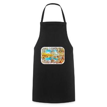 Dinde Aquarelle Esquisse Dessinée à la main Illustration - Tablier de cuisine - noir - Devant - AI Model Male 185 dark (185cm)