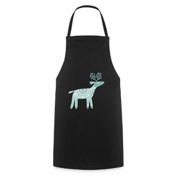 Joyeux T-shirt Patte de cerf de Noël - Tablier de cuisine - noir - Devant - AI Model Male 185 dark (185cm)