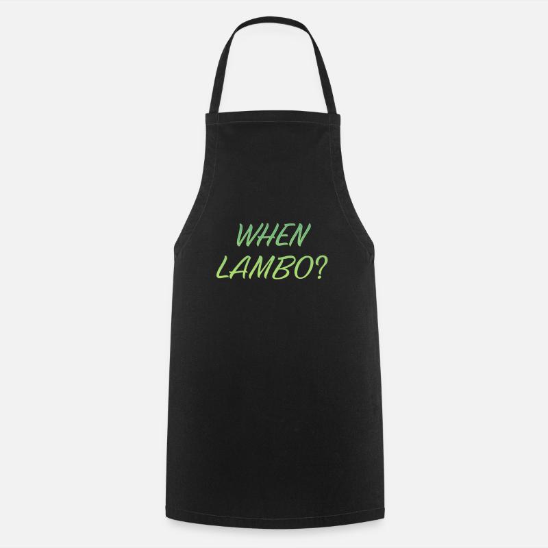 WHEN LAMBO GREEN - Cooking Apron - black